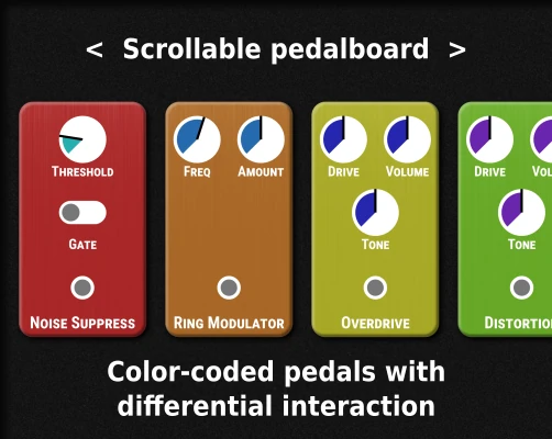 Scrollable pedalboard